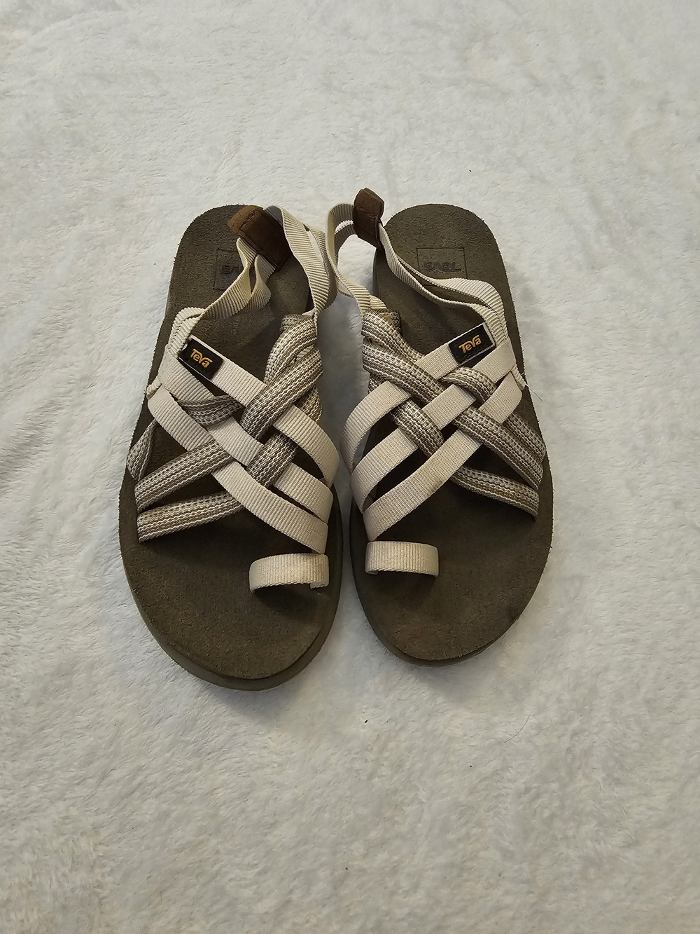 Teva Braided Strap Sandals in Beige and Brown